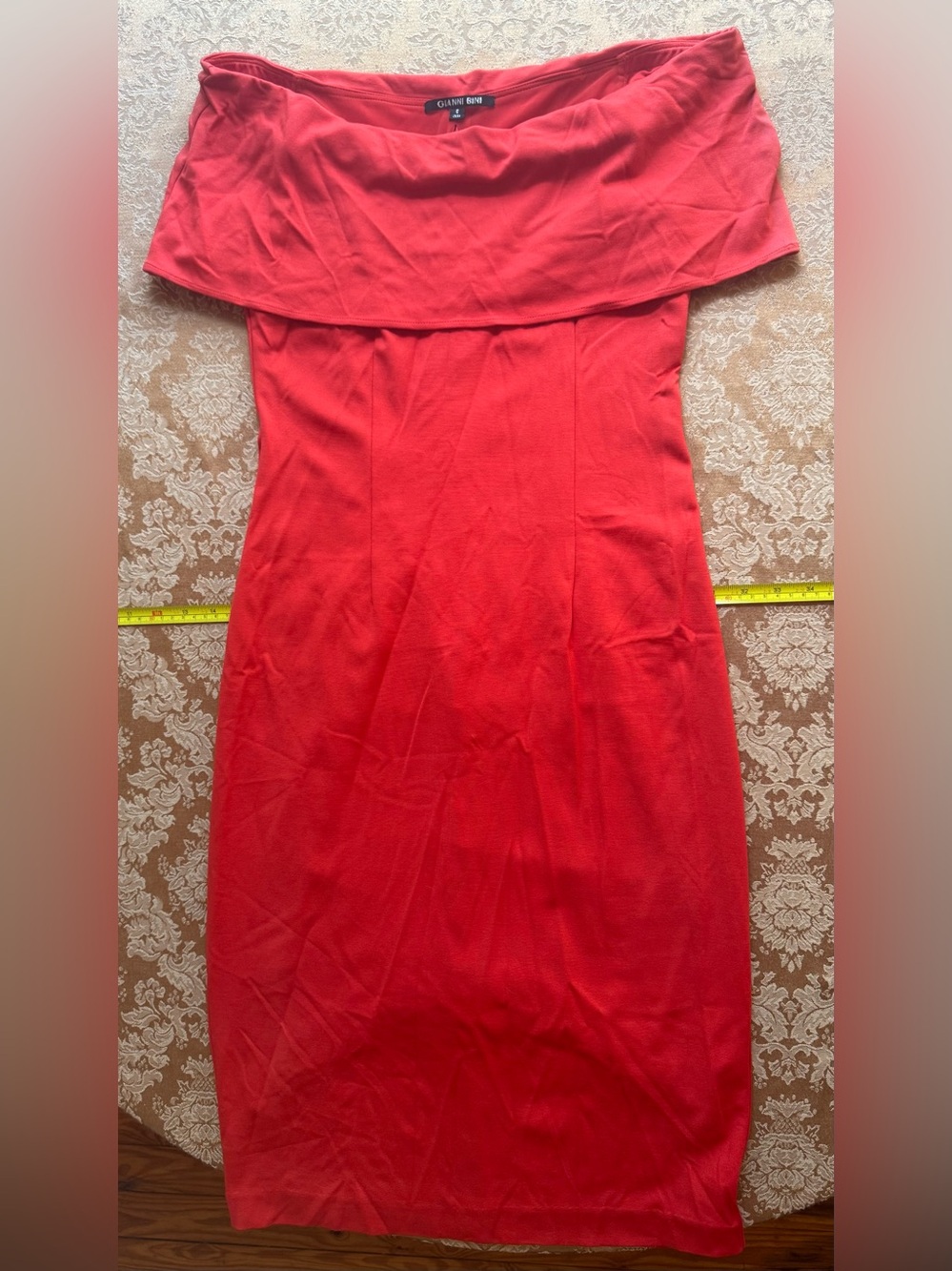 Gianni Bini Off-Shoulder Red Midi Dress